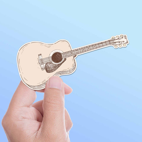 Acoustic Guitar Sticker - Cute Musician Decal