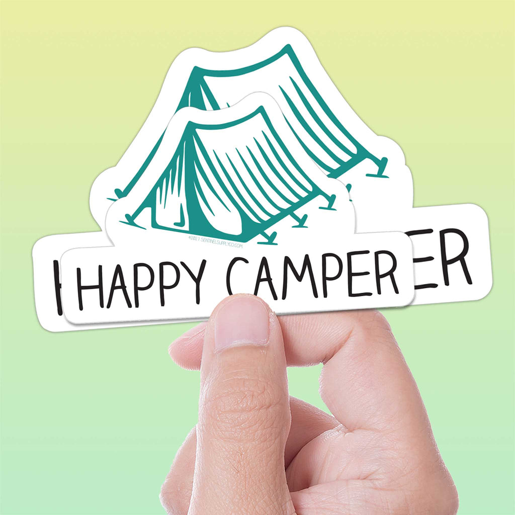 tent sticker Happy Camper Tent Camping Bumper Sticker for Car – Sentinel Supply