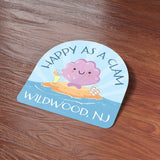 Happy as a Clam Wildwood NJ Sticker