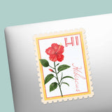 Hawaii State Flower Hibiscus Sticker - HI Vintage Stamp Decal