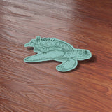 Cute Hawaii Turtle Beach Sticker on Wood Desk in Office