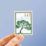 Hawaii State Tree Candlenut Sticker - HI Vintage Stamp Decal