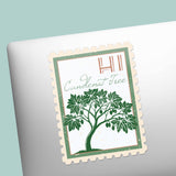Hawaii State Tree Candlenut Sticker - HI Vintage Stamp Decal