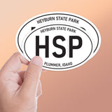 Set Heyburn State Park Idaho White Oval Bumper Sticker - Lake Coeur d'Alene Pacific Northwest North ID Decal for Hydroflask Water Bottle