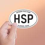 Small Heyburn State Park Idaho White Oval Bumper Sticker - Lake Coeur d'Alene Pacific Northwest North ID Decal for Hydroflask Water Bottle