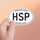 Small Heyburn State Park Idaho White Oval Bumper Sticker - Lake Coeur d'Alene Pacific Northwest North ID Decal for Hydroflask Water Bottle
