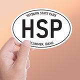 Large Heyburn State Park Idaho White Oval Bumper Sticker - Lake Coeur d'Alene Pacific Northwest North ID Decal for Hydroflask Water Bottle