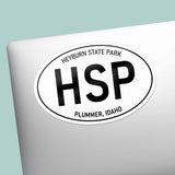 Heyburn State Park Idaho White Oval Sticker on Laptop