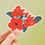 Hawaii Hibiscus Flower Sticker - Mini Tropical Nature Decal