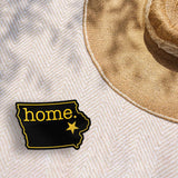 Black and Gold Iowa Home Sticker - Cute Iowa City Midwest Decal