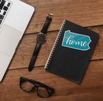 Cute Home Pennsylvania Sticker on Journal with Laptop and Watch