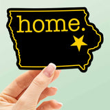 Black and Gold Iowa Home Sticker - Cute Iowa City Midwest Decal