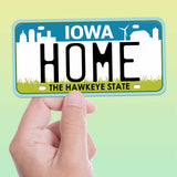 Iowa License Plate Bumper Stickers - Choose Your IA City or Phrase Decal
