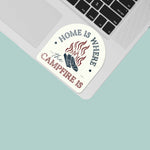 Home is Where the Campfire is Outdoorsy Decal on Laptop