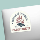 Home is Where the Campfire is Outdoor Sticker on Laptop