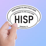 Set of 2 Honeymoon Island State Park White Oval Bumper Sticker, Florida Decal for Hydroflask Water Bottle & Laptop, St Petersburg Tampa FL Gift