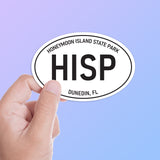 Small Honeymoon Island State Park White Oval Bumper Sticker, Florida Decal for Hydroflask Water Bottle & Laptop, St Petersburg Tampa FL Gift