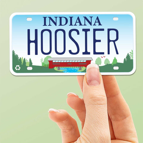 Hoosier Indiana License Plate Sticker