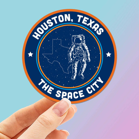 Space City Houston Sticker - Cool Texas Decals