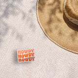 Howdy Cute Southern Sticker Outdoors on Beach Blanket