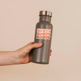 Howdy Southern Quote Sticker on Water Bottle