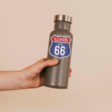 Illinois Blue Route 66 Sticker - Cool IL Vintage Highway Sign Decal
