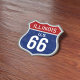 Illinois Blue Route 66 Sticker - Cool IL Vintage Highway Sign Decal