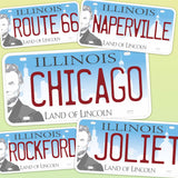 Illinois License Plate Bumper Stickers - Choose Your IL City or Phrase Decal