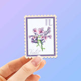 Illinois State Flower Violet Sticker - IL Vintage Stamp Decal