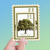 Illinois State Tree White Oak Sticker - IL Vintage Stamp Decal