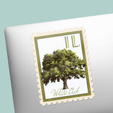 Illinois State Tree White Oak Sticker - IL Vintage Stamp Decal
