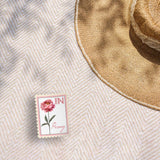 Indiana State Flower Peony Sticker - IN Vintage Stamp Decal for Laptop