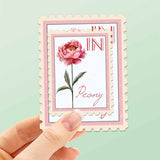 Indiana State Flower Peony Sticker - IN Vintage Stamp Decal for Laptop