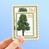 Indiana State Tree Tulip Tree Sticker - IN Vintage Stamp Decal