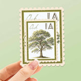 Iowa State Tree Oak Sticker - IA Vintage Stamp Decal