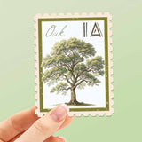 Iowa State Tree Oak Sticker - IA Vintage Stamp Decal
