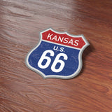 Kansas Blue Route 66 Sticker - Cool KS Vintage Highway Sign Decal