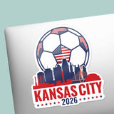 Kansas City Skyline USA Soccer Sticker - KCMO Sports Decal 2026