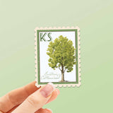 Kansas State Tree Eastern Cottonwood Sticker - KS Vintage Stamp Decal