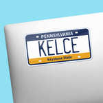 Kelce Philly Sports Pennsylvania License Plate Sticker on laptop