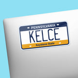 Kelce Philly Sports Pennsylvania License Plate Sticker on laptop