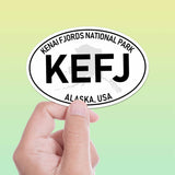 Kenai Fjords National Park White Oval Bumper Sticker