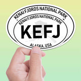 Kenai Fjords National Park White Oval Bumper Sticker