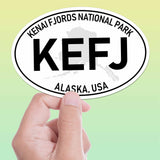 Kenai Fjords National Park White Oval Bumper Sticker