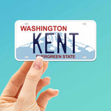 Kent Washington Sticker on WA License Plate
