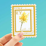 Kentucky State Flower Goldenrod Sticker - KY Vintage Stamp Decal