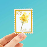 Kentucky State Flower Goldenrod Sticker - KY Vintage Stamp Decal