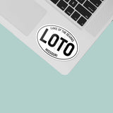 Lake of the Ozarks White Oval Sticker on Laptop