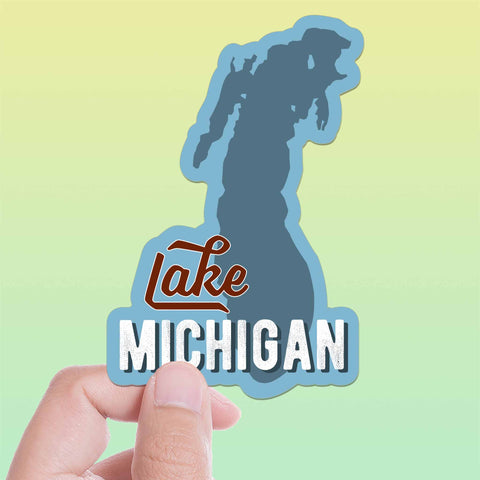 Great Lakes Midwest Lake Michigan Sticker Large Size