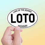 Small Lake of the Ozarks White Oval Sticker, LOTO Missouri Decals for Hydroflask Water Bottle, Cool Midwest Gift for Locals